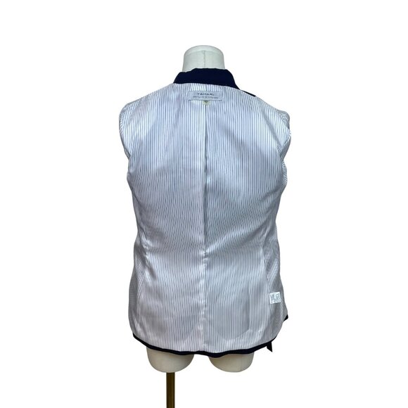 Tahari Womens Navy Two-Button Blazer Jacket Pinstriped Lining Size 2 - Picture 4 of 8